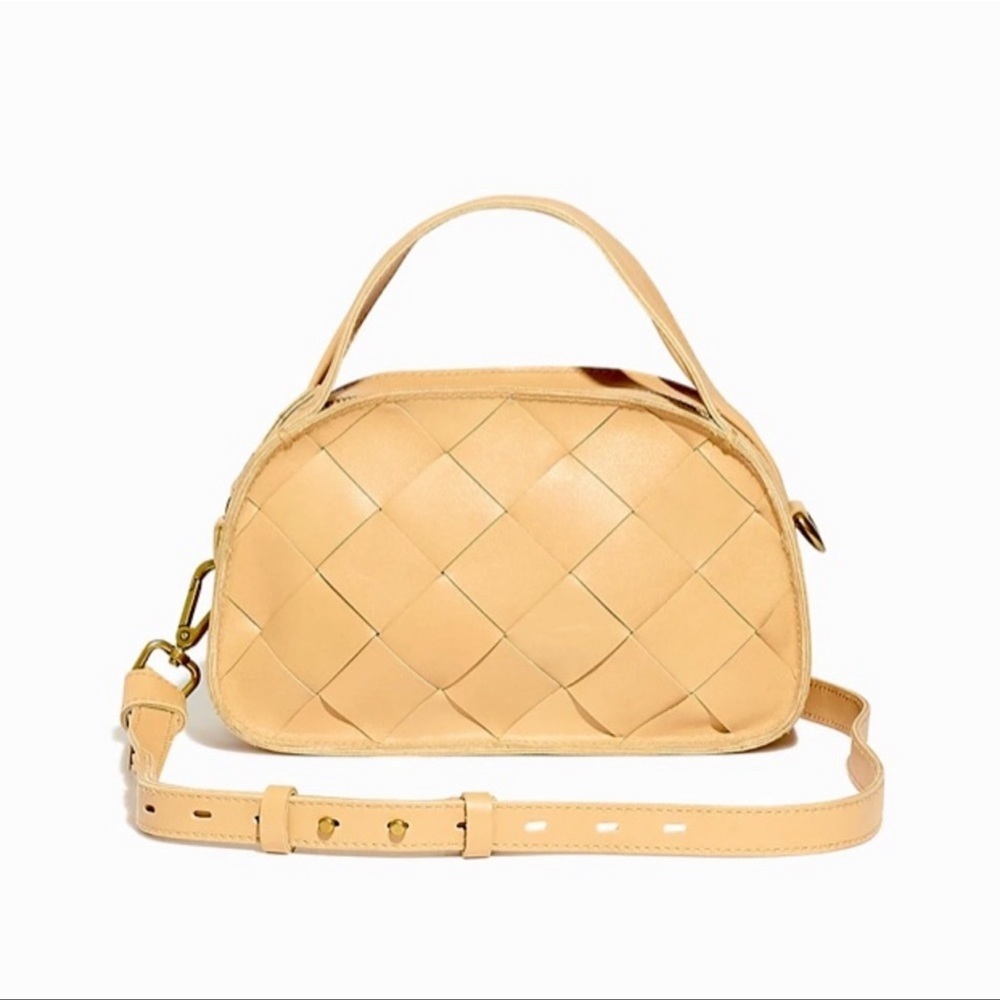 Madewell Woven Leather Crossbody Bag in Beige